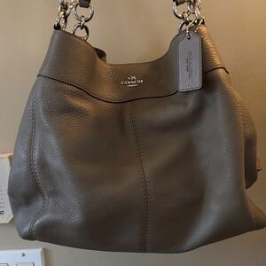 Coach Taupe Leather Hobo Bag